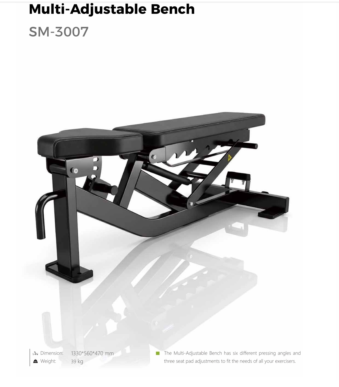 MULTI ADJUSTABLE BENCH NEW DHZ SM-3007